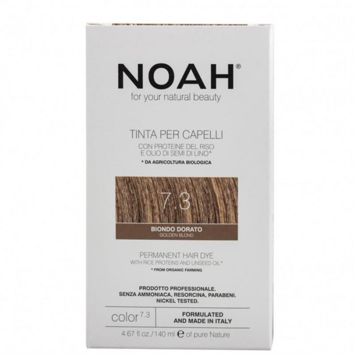 Vopsea de Par Naturala Fara Amoniac Blond Auriu 7.3 140 mililitri Noah