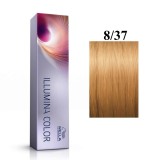 Wella Professionals Illumina Color - Vopsea de par permanenta 8 37, Blond Deschis Auriu Castaniu, 60 ml