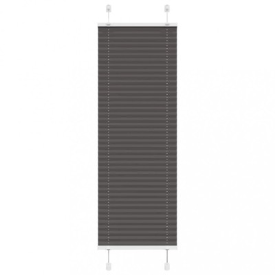 vidaXL Jaluzea plisată negru 45x100 cm Lățime țesătură 44,4cm poliester foto