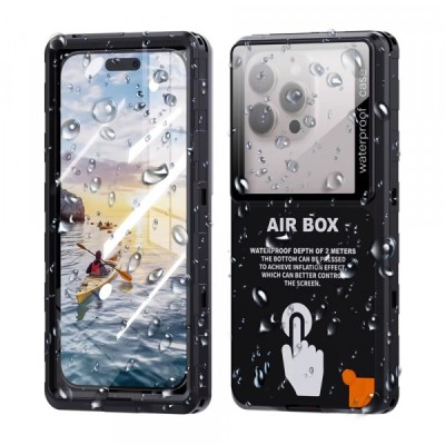 Husa Universala Waterproof pentru Telefon max. 6.9inch, ShellBox, AirBox, Neagra foto