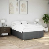 VidaXL Cadru de pat fără saltea, gri &icirc;nchis, 140x200 cm, textil