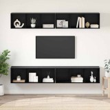 Cumpara ieftin Dulap pentru TV pe Perete 4 pcs Stejar negru 37 x 37 x 107.5 cm