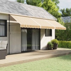 vidaXL P&acirc;nză de rezervă copertină, dungi multicolore, 5x3,5 m