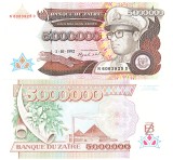 Zair 5 000 000 Zaires 1992 P-46a UNC