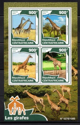 Centrafricana 2016, Fauna, serie neuzata, MNH foto