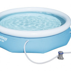 Piscina gonflabila Bestway Fast Set, dimensiune 3.05m x 76 cm, cu pompa de filtrare si recirculare