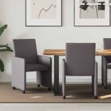 vidaXL Scaune de dining cu roți cu roți 2 pcs Gri 57 x 66 x 94 cm 42017819