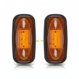 Cumpara ieftin Set 2 lampi marker laterale camion LED portocaliu 12V-24V &ndash; 3 SMD, autoadezive, rezistente la apa