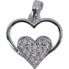 Pandantiv, jolie silver, argint 925, model inima in inima, pietre zirconiu, 20 x 15 mm, 1.2 g