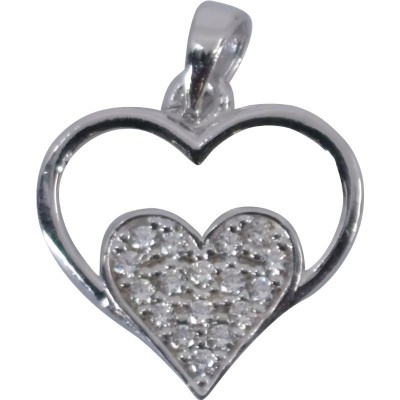 Pandantiv, jolie silver, argint 925, model inima in inima, pietre zirconiu, 20 x 15 mm, 1.2 g foto