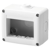 Cadru aparent Gewiss GW27003, 3 module, IP40, gri, pentru priza / intrerupator