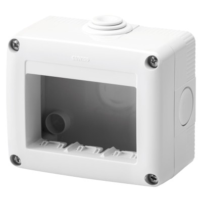 Cadru aparent Gewiss GW27003, 3 module, IP40, gri, pentru priza / intrerupator foto