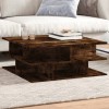 Masuta cafea Gossi, stejar fumuriu, 70x70x29 cm, lemn compozit. Mobila living, design modern. Blat lemn, structura lemn prelucrat.