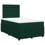 Cumpara ieftin Pat box spring cu saltea, verde inchis, 120x200 cm, catifea