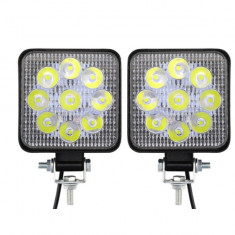 Set 2 x Proiectoare auto off-road 9 LED, 27W