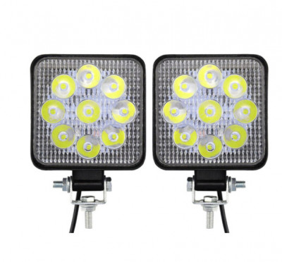 Set 2 x Proiectoare auto off-road 9 LED, 27W foto