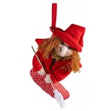 Figurina Vrajitoare Halloween Befana textil multicolor cm 22 x 28 H