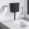 Rezervor de toaletă cu admisie de apă pe fund, 3/6 L, negru