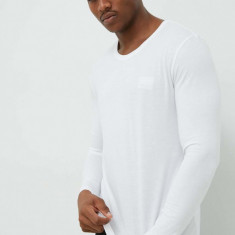 BOSS bluză de pijama culoarea alb, cu imprimeu 50470144