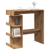 Gossi masa bar cu raft de depozitare stejar artizanal 100x50x101,5cm