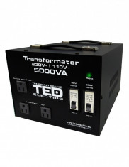 Transformator de tensiune de la 230-220V la 110-115V 5000VA/4000W cu carcasa TED Electric foto