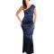 Rochie Eleganta, Albastru Marin, Maxi, Asimetrica, S, M, L, Xl, 2Xl