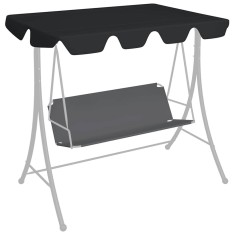 vidaXL Copertină de rezervă leagăn grădină, negru, 188/168x145/110cm 312093