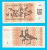 Lituania (p#39) 1 Talonas 1992 UNC &#039;Lapwing&#039; serie: KI051564
