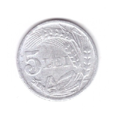 Moneda 5 lei 1947, circulata, uzata, curata foto