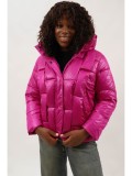 Cumpara ieftin GEACA SCURTA GROASA DE IARNA CU GLUGA MOZAIC GUARDA Fucsia L-XL