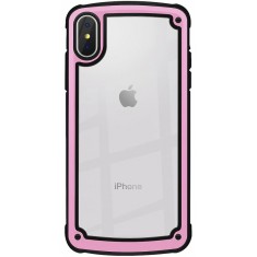 Husa Plastic - TPU OEM Solid Frame pentru Apple iPhone X / Apple iPhone XS, Roz Transparenta