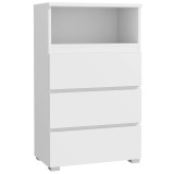 Comoda cu 3 sertare si raft deschis Neo 03, 65x37x106 cm, finisaj mat, alb Household NewTrend