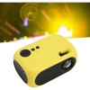 Mini proiector, portabil, HD, conectivitate HDMI, USB, control de la distanta cu telecomanda, sunet surround 360 de grade, galben