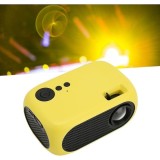 Mini proiector, portabil, HD, conectivitate HDMI, USB, control de la distanta cu telecomanda, sunet surround 360 de grade, galben