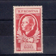 ROMANIA 1954 - 100 DE ANI DE LA NASTEREA LUI VICTOR BABES - MNH - LP 366