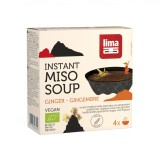 Supa instant miso cu ghimbir bio Lima, 4 portii x 15g, produs ecologic, Japonia