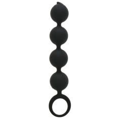 Bile Anale Lovely Beads, Silicon, Negru, 15 cm, Passion Labs, Sensations