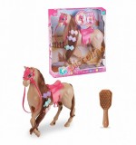 Jucarie calut maro cu sa si accesorii