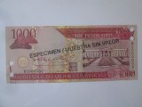 Rara! Republica Dominicană 1000 Pesos Oro 2004 Specimen UNC,bancnota din imagini