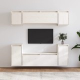 vidaXL Comode TV, 6 buc., alb, lemn masiv de pin