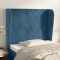 Gossi tablie pat cu aripioare albastru inchis 93x23x118/128cm catifea