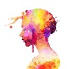 Sticker decorativ, Woman, Portocaliu, 65 cm, 8528ST, Oem