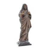 Isus Hristos-statueta din bronz cu un soclu din marmura TBA-42