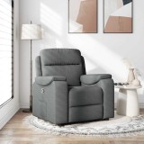 vidaXL Fotoliu rabatabil, gri &icirc;nchis, material textil