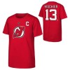 New Jersey Devils tricou de copii Nico Hischier Flat Captains N&amp;amp;N Ss Ctn red - Dětsk&eacute; L (11 - 12 let)