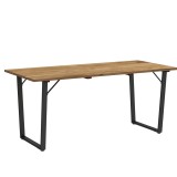 Outsunny Masă de Grădină pentru 6 Persoane cu Orificiu pentru Umbrelă, 175x80x75 cm, Maro | Aosom Romania