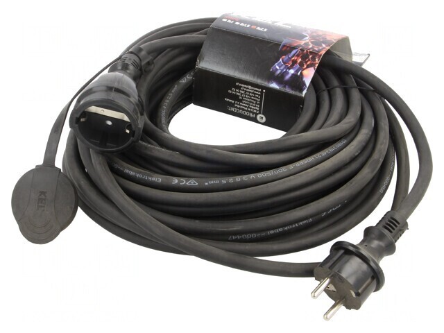 Prelungitor Negru 20m 16A 3x2,5mm2