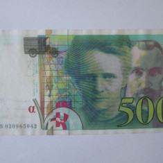 Franța 500 Francs/Franci 1994 in stare foarte buna,bancnota din imagini