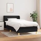 Cumpara ieftin Pat box spring cu saltea, negru, 80x200 cm, textil