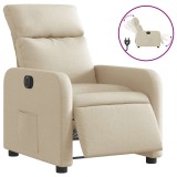 Cumpara ieftin Fotoliu rabatabil electric, crem, material textil